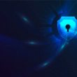 Security sheild on a blue background