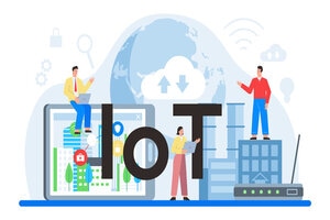 Internet of things typographic header. Idea of smart wireless