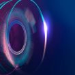 Optical lens technology background in purple and blue gradient