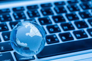 world globe computer keyboard