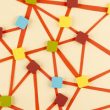 Network concept with colorful squares top view