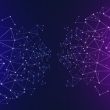 Gradient network connection background