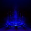 Tech hologram light podium with neon glow