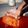 A tap of water running