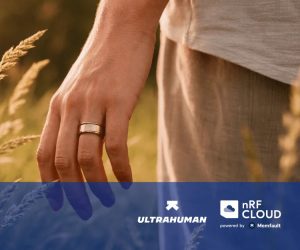 A person's hand with a Ultrahuman ring