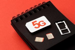 A 5G sim on a notepad