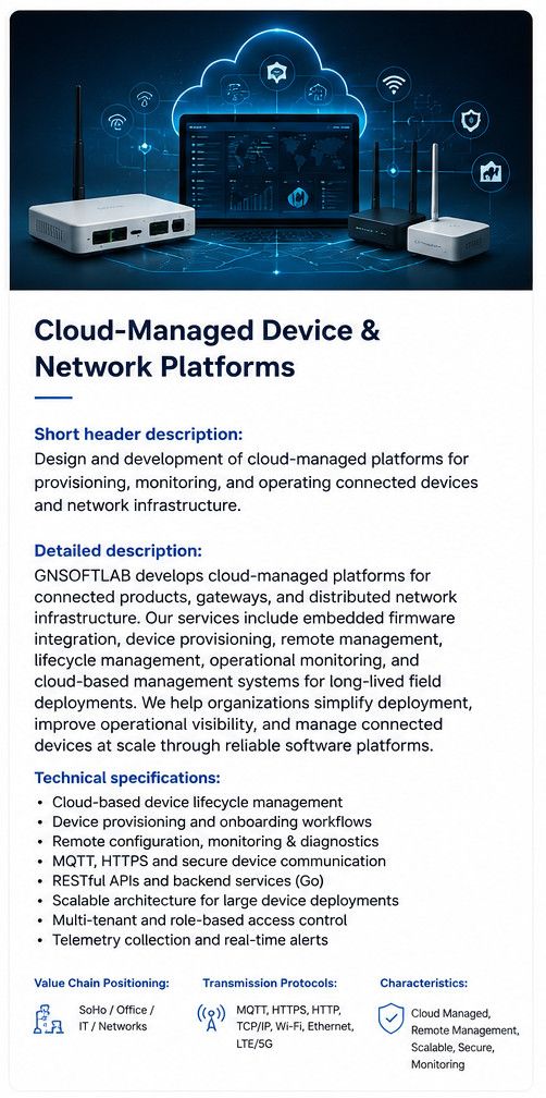 Cloud-Managed Device & Network Platforms